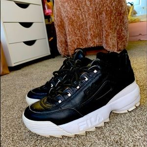 black FILA sneakers